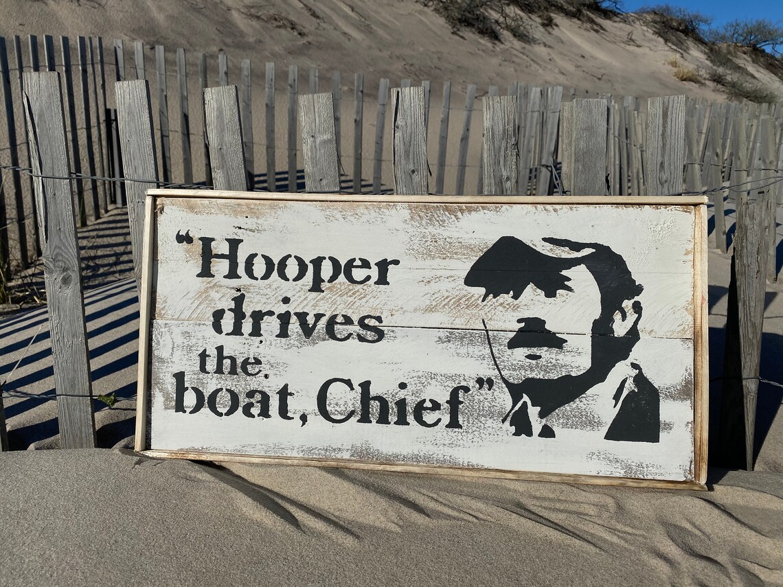Jaws Themed Hooper Drives the Boat Chief Reclaimed Wood Sign Etsy