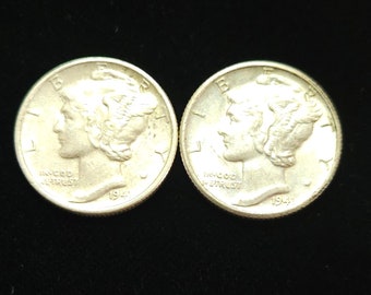 1941 P-D-  AU+   Mercury Dime Set (2 Coin Set)