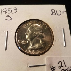 1953 S BU Silver Washington Quarter - lot#21ET