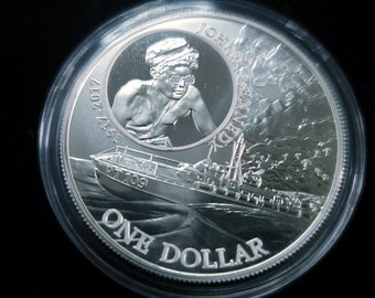 2017 Solomon Islands John F. Kennedy / Queen Elizabeth II -  1917-2017 One Dollar Silver Round   Includes plastic capsule