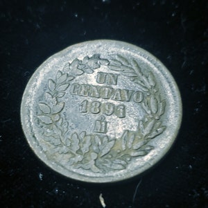 1891 Un Centavo - Mexico  VF/XF  -  Rare  Coin !!  Regular 39  Lot # 462