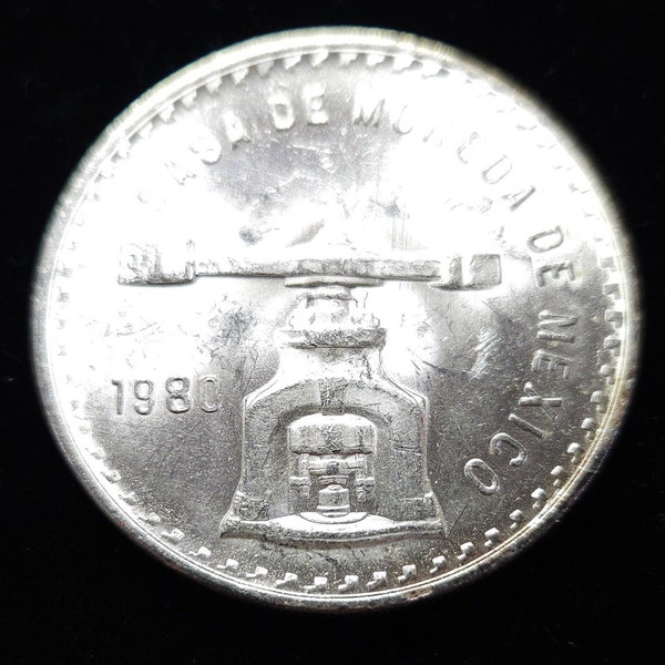 1980  Mexico .925 Silver 1 ounce  BU Coin- Casa De Moneda Mexico - Plata Pura   - Lot#458