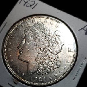 1921 Silver Morgan Dollar AU+ Lot# 992 Regular 55