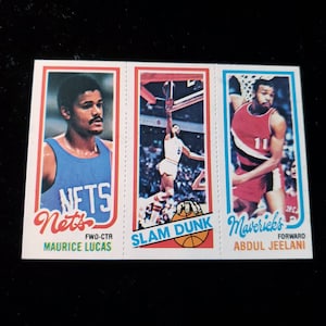 1980 - 1981 Topps Maurice Lucas #158/ Julius Erving #262 Hall of Famer /Abdul Jeelani #62 -  Mint -  lot #95