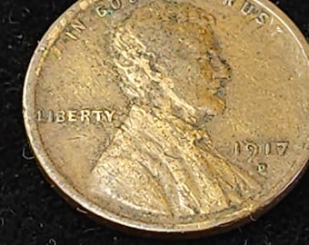 1917  D   Lincoln Wheat Cent  Fine     lot# 489