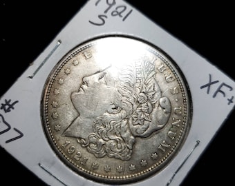 1921 S Silver Morgan Dollar XF+ Regular 45  Lot#977