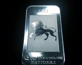 Leo Zodiac  999 Silver Art  Bar - 1991 minted by the National Mint   Lot # 891