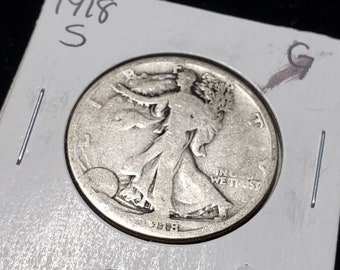 1918-S Reverse Walking Liberty Half Dollar  G/VG   lot#  1517
