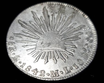 1842 8 Reales - Mexico City - Silver Coin - lot # 950 Regular 189