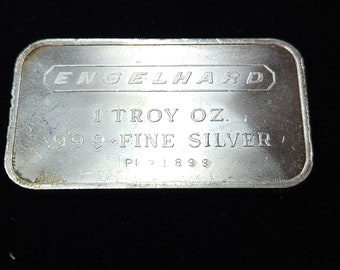 Engelhard 1 ounce .999 Pure Fine Silver Bar -    Serial # - PI  21899   1981   Reverse Variety  EI-1AV1    lot-810