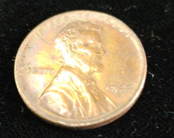 1944  S  Lincoln Cent : Gem BU   -Rainbow  Toned  lot # 299 Regular 99