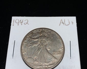 1942 Walking Liberty Half Dollar AU+  Lot# 1133