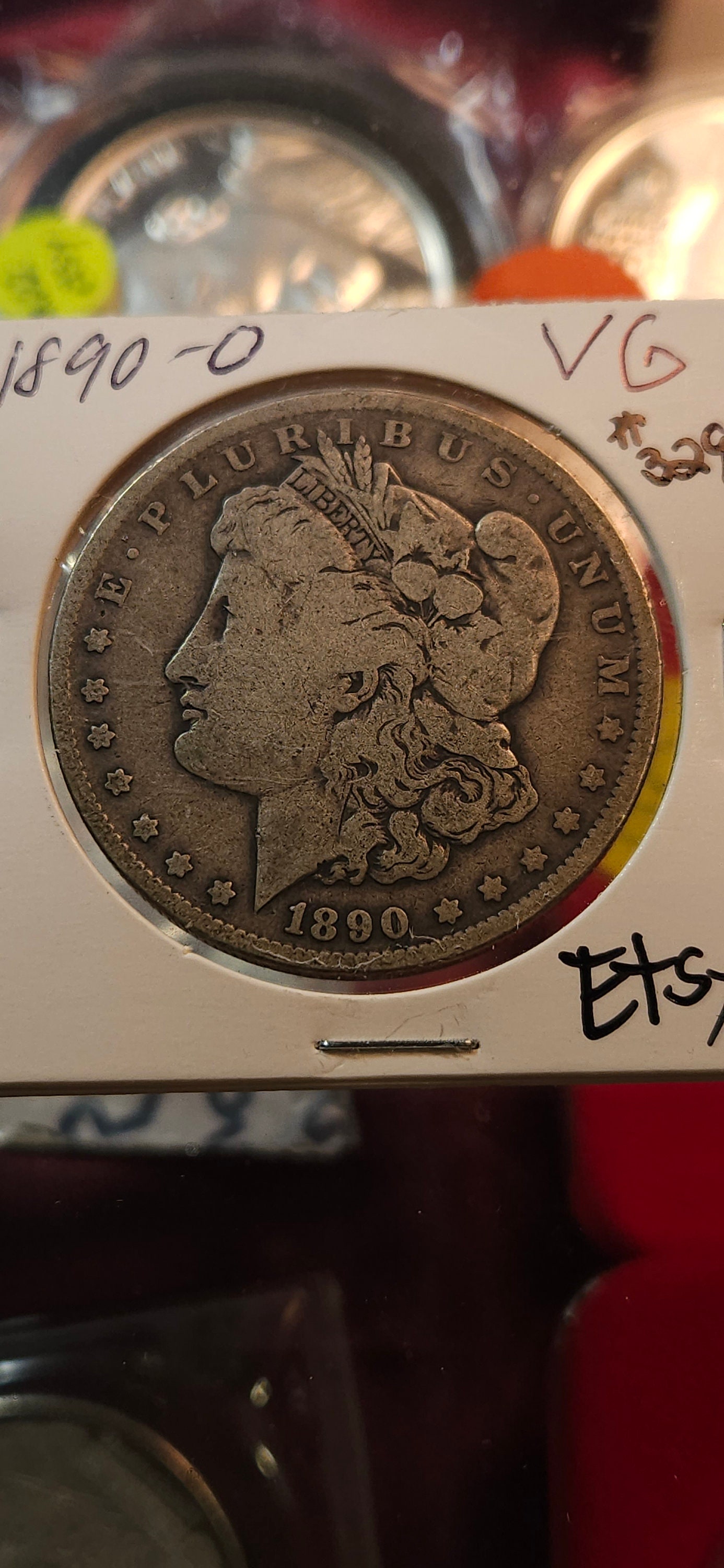 1890年製 モルガン・ダラー銀製 クリップ 1890年 O シルバー モルガン