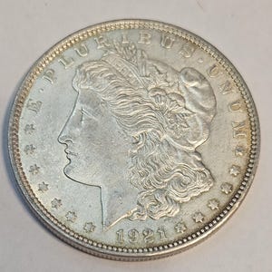 1921 D Silver Morgan Dollar AU Lot#991  Regular 55
