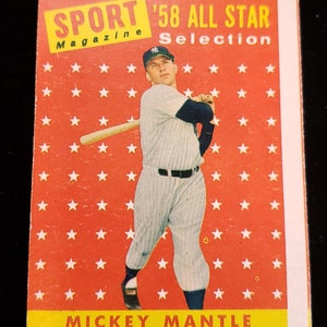 1958  Topps - Mickey Mantle -All Star #487  - Hall of Famer -  VG/ Excellent - Regular 215