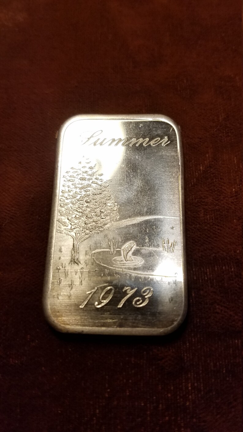 Summer 1973 lot #669 Rare! Coin A Rama City 1 ounce 999 silver bar