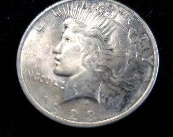 1923 Silver Peace Dollar Coin AU Nice color - obverse Reg 49   -  !  Lot# 505