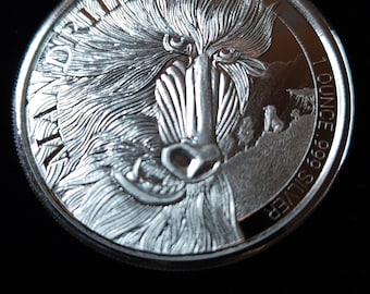 MANDRILL Pièce d'argent scellée 2020 Cameroun - BU - en capsule