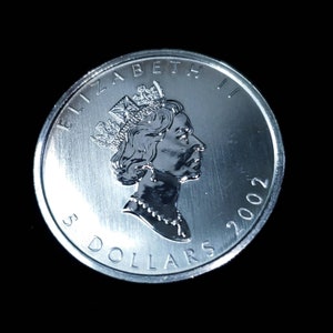 2002 kanadisches Silber 1 Unze .9999 Ahornblatt / Queen Elizabeth II - ! Lot# 417 Regular 48