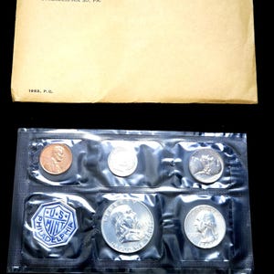 1963  Silver Proof Mint Set with Original Government Envelope  - lot # 406   GEM  Coins  Regular 59