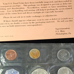 1964 Silver Proof Mint Set- Accented Hair Variety!  Original Government Envelope & insert - Rare ! -Discounted -  Regular 169  lot#170