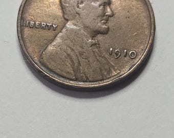 1910  Lincoln Cent : AU  Key date  - Toned  lot # 1220  Regular 29