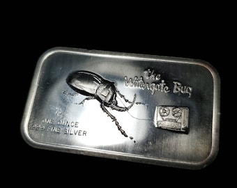 The Watergate Bug   -  1  ounce 999 silver bar - 1974  art bar -Variety - COL-12V1   Reg 75  lot  #999