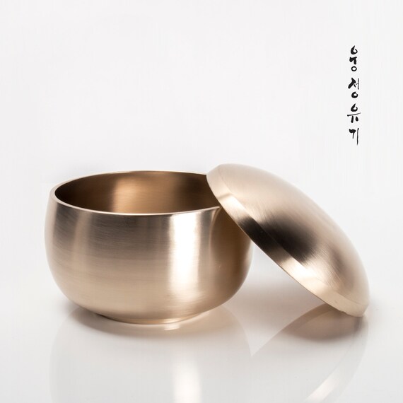Artisan Jin-ho Lee Korean Traditional Dinnerware for Royal Court Cuisine Bangjja Yugi Salad Bowl Type2