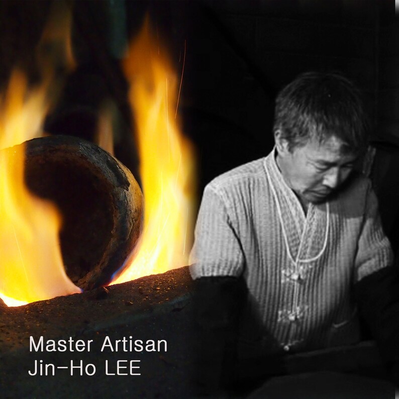 Artisan Jin-ho Lee Korean Traditional Dinnerware for Royal Court Cuisine Bangjja Yugi Salad Bowl Type2