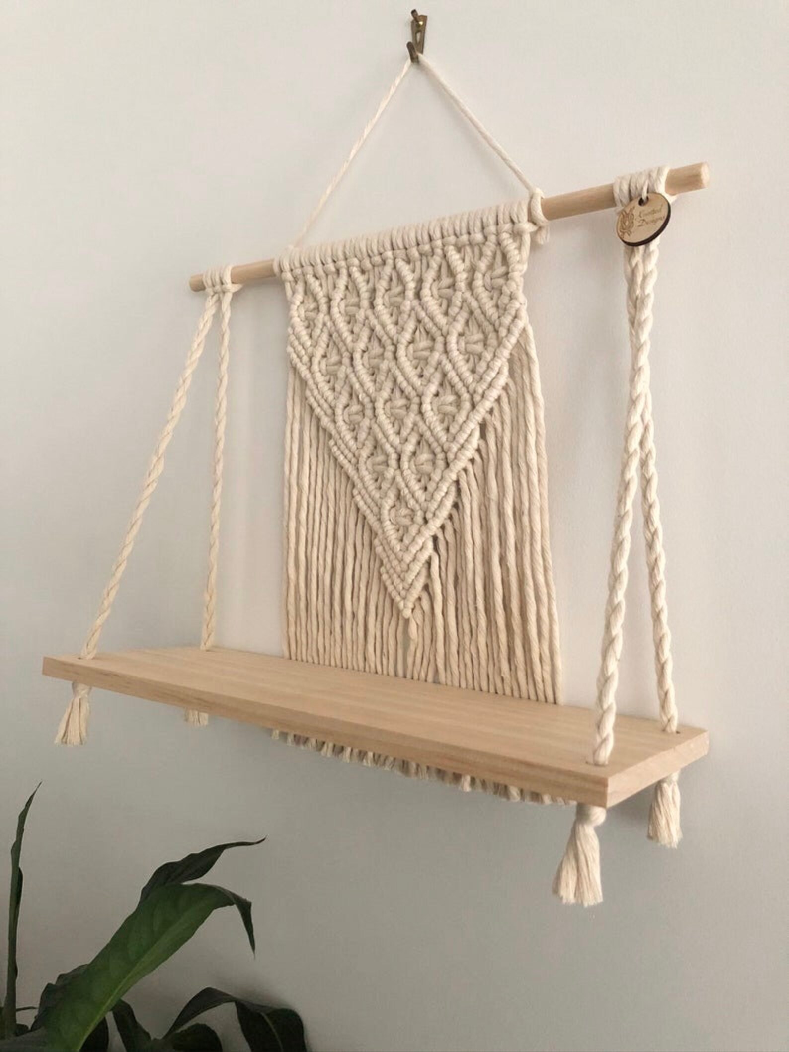 Macrame shelf Macrame wall hanging shelf Shelf decor | Etsy