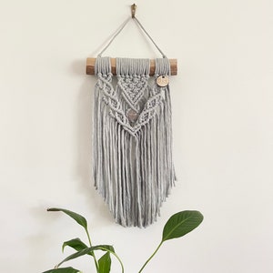 Macrame wall hanging, Crystal macrame, Small macrame wall art, Boho home decor