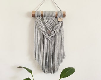 Crystal Macrame Wall Hanging, Boho Home Decor, Modern Art