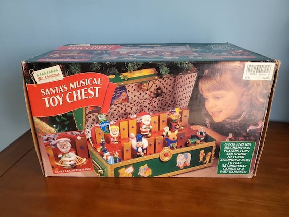 Vintage Santa's Musical Toy Chest by Mr. Christmas - Etsy