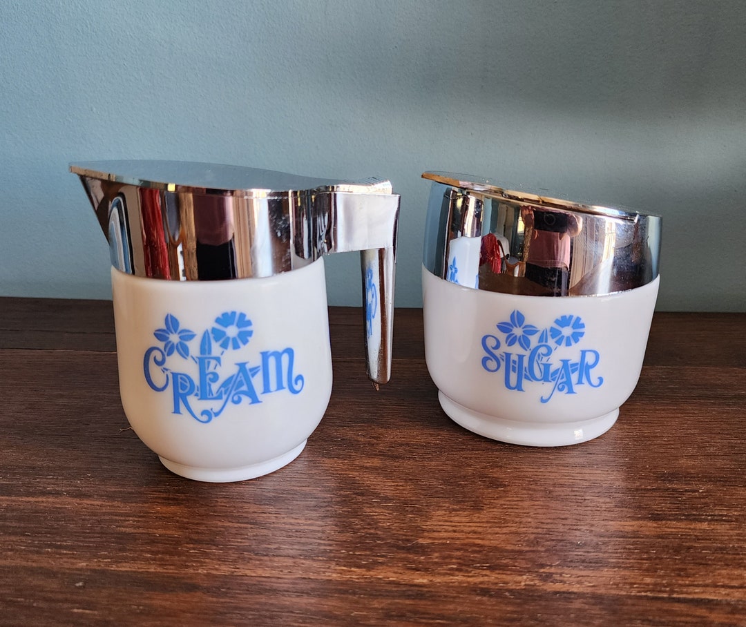 Vintage Gemco Cornflower Blue Sugar Bowl and Creamer Set Etsy