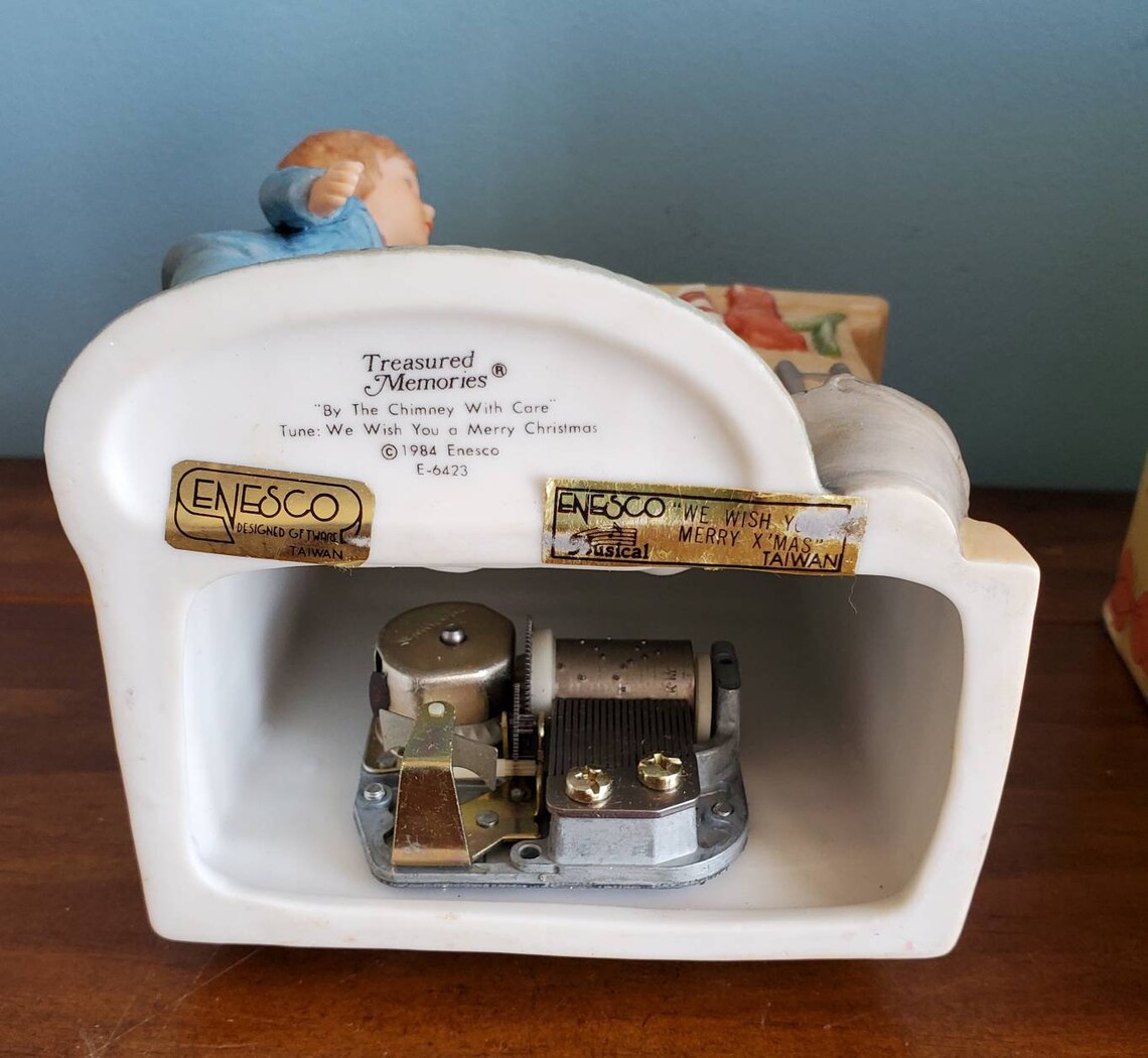Vintage Enesco Christmas Music Box with Box Etsy