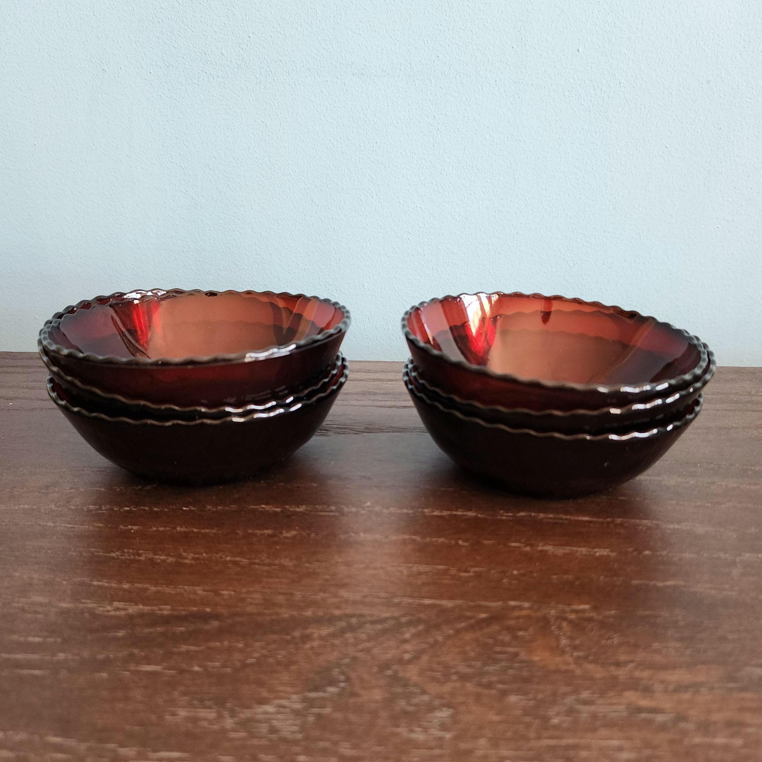【希少】Anchor Hocking  Ruby デザートボウル 6個 Vintage Royal Ruby Dessert Bowl Set of 6 by Anchor Hocking - Etsy