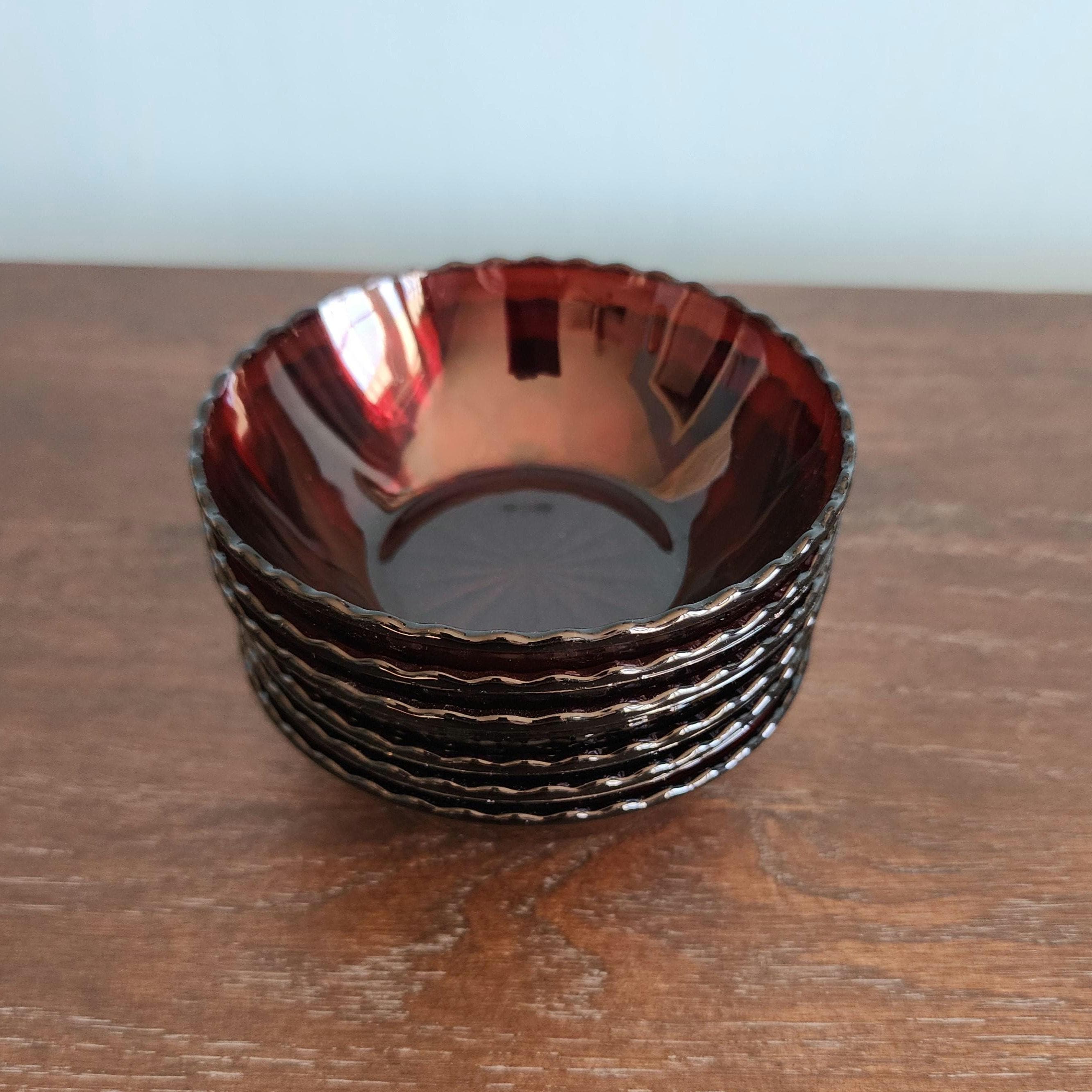 Vintage Royal Ruby Dessert Bowl Set of 6 by Anchor Hocking - Etsy