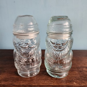 Vintage Santa Glass Jar Set by Libbey