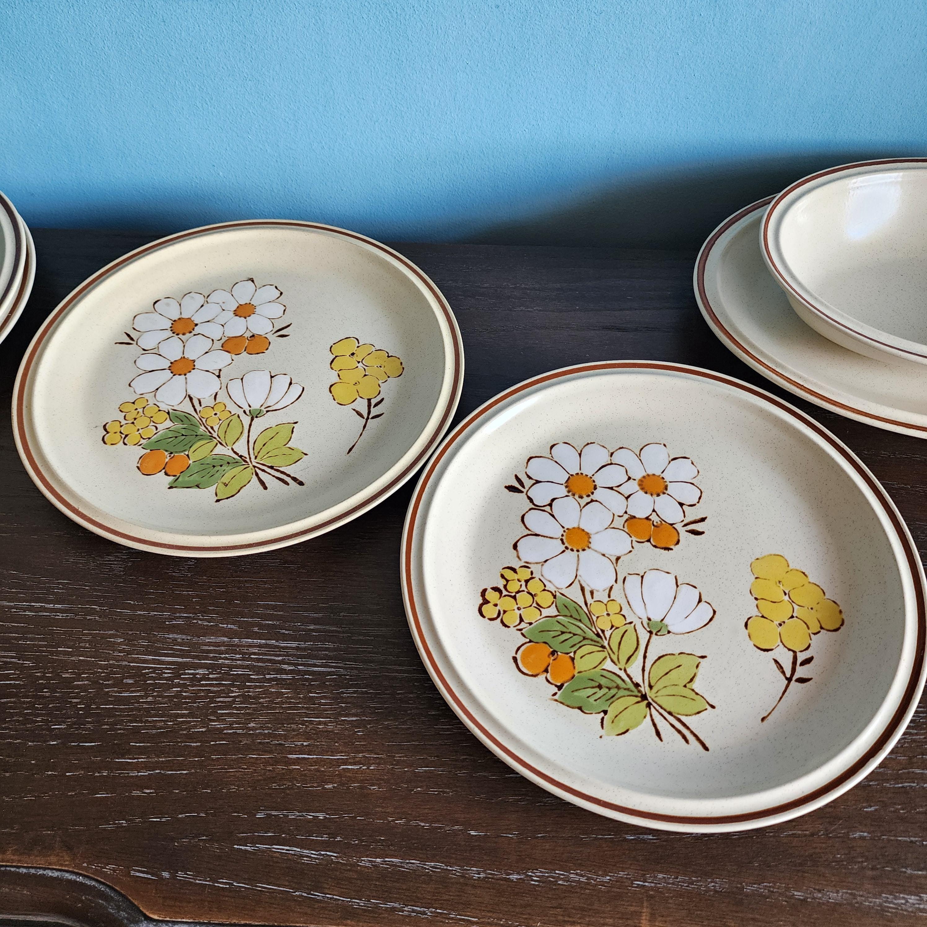 Springtime Dinnerware Vintage Summertime Springtime Floral Expressions Stoneware Dinnerware ...