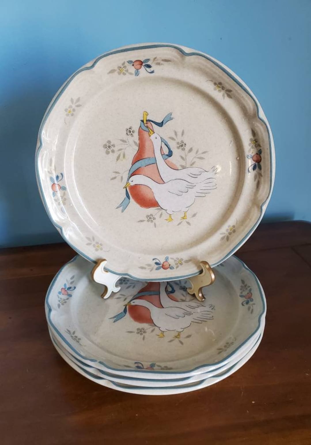 Marmalade Country Geese Salad Plate Set of 4 by International Etsy