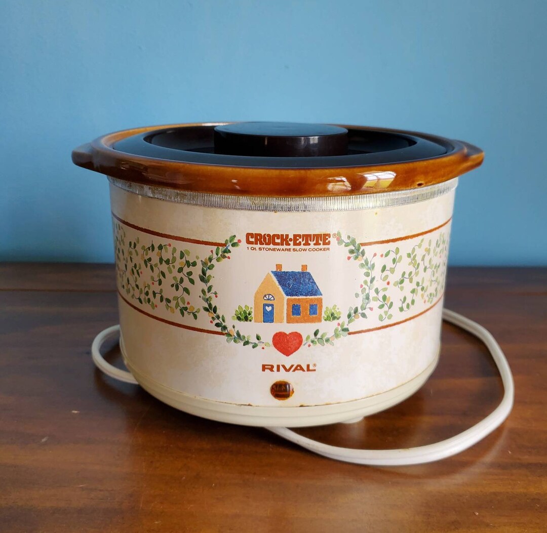 Vintage Rival Crockette Mini Crock Pot Country Heart Etsy
