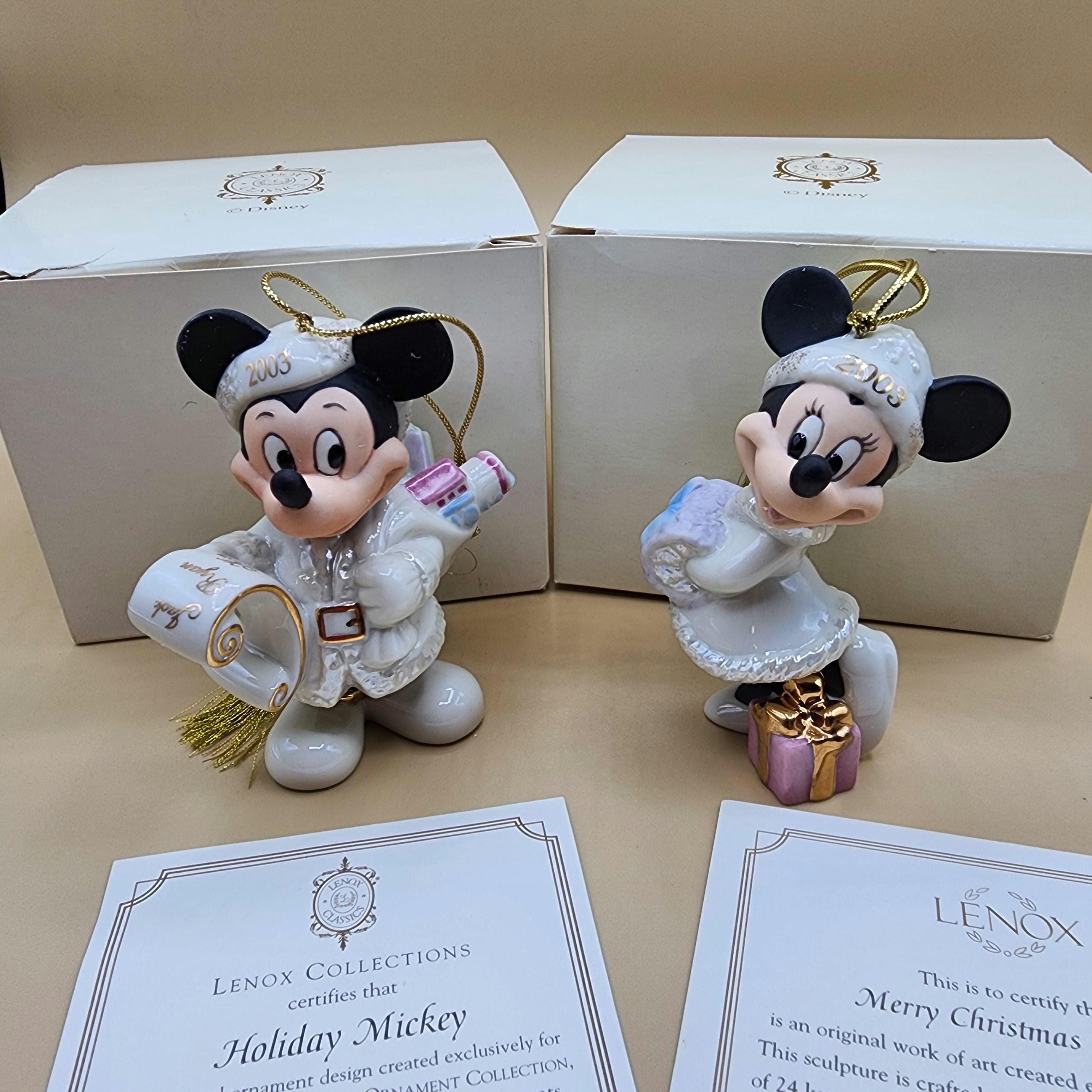Lenox Mickey and Minnie Figurines - Etsy