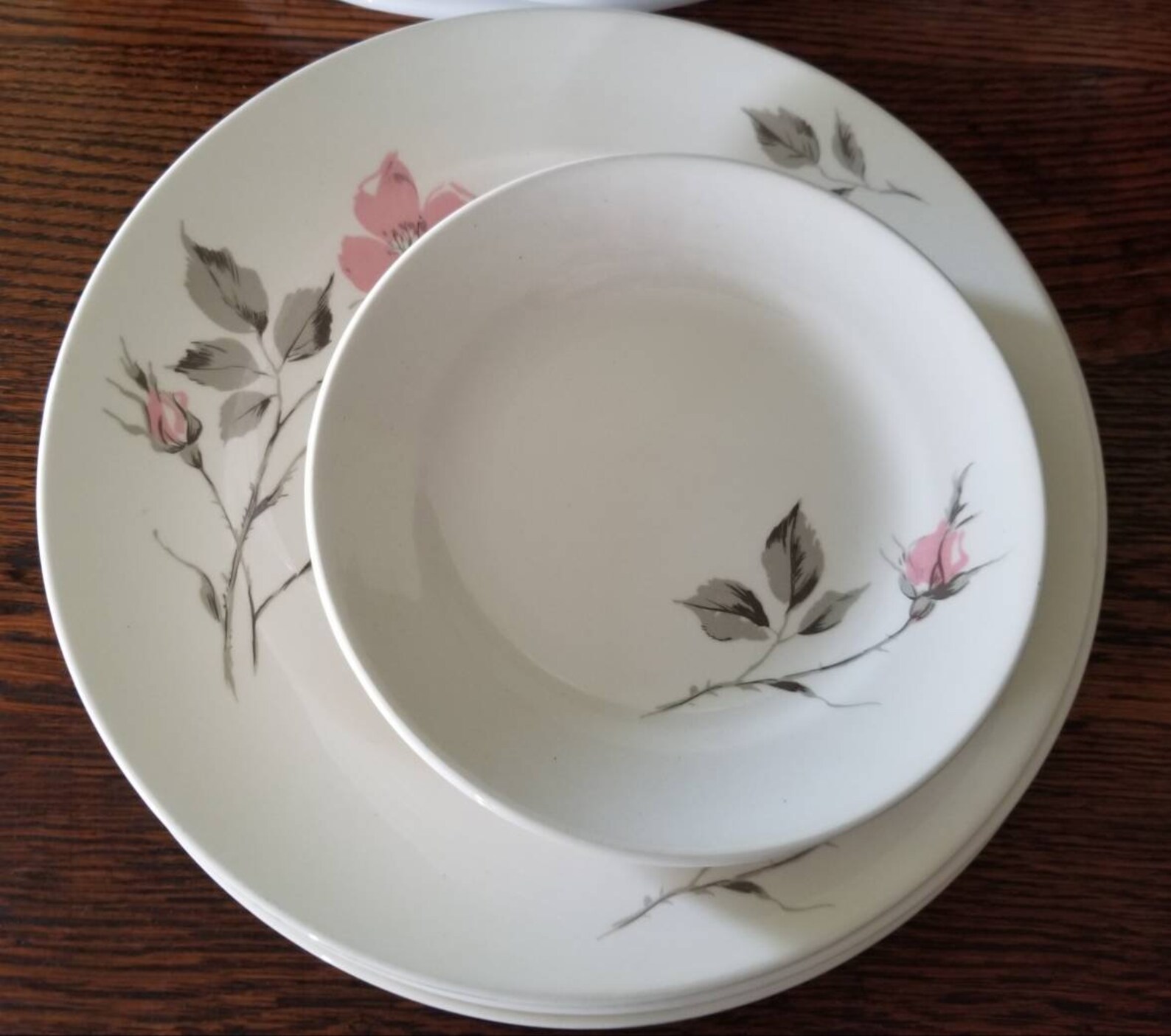 Vintage Pink Rose Dinnerware Set by Knowles China 1950s Dawn Etsy