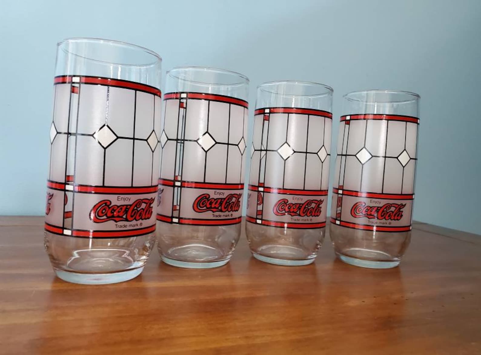 Vintage Coca Cola Glass Set of 4 Libbey Coke Glasses Etsy