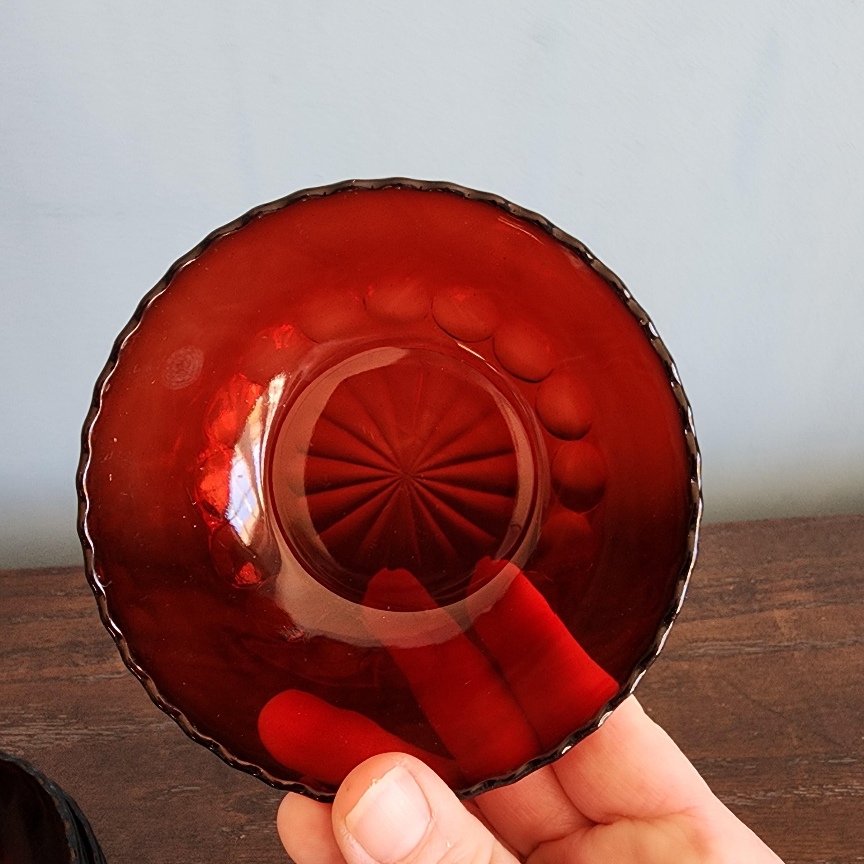 Vintage Royal Ruby Dessert Bowl Set of 6 by Anchor Hocking - Etsy