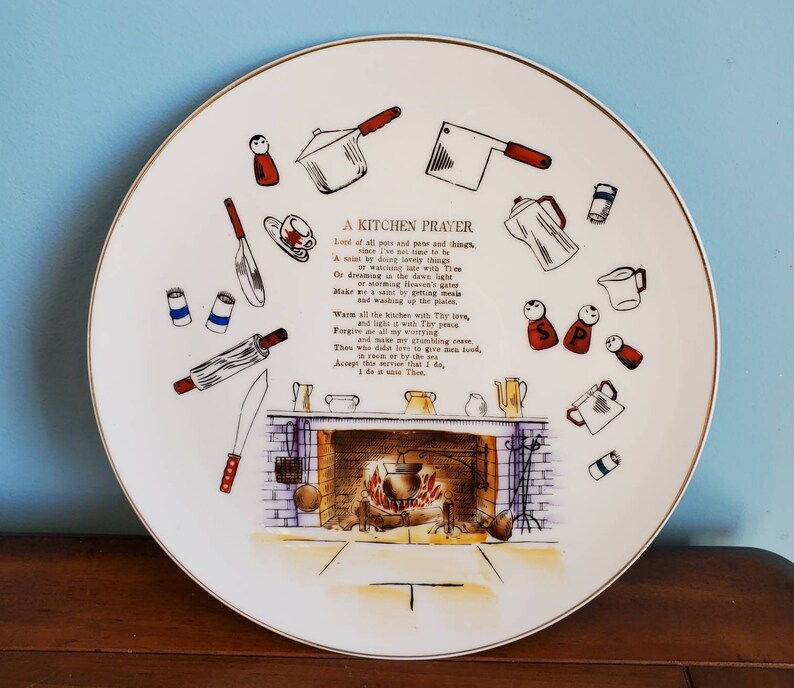 Vintage Kitchen Prayer Wall Plate by Enesco Etsy