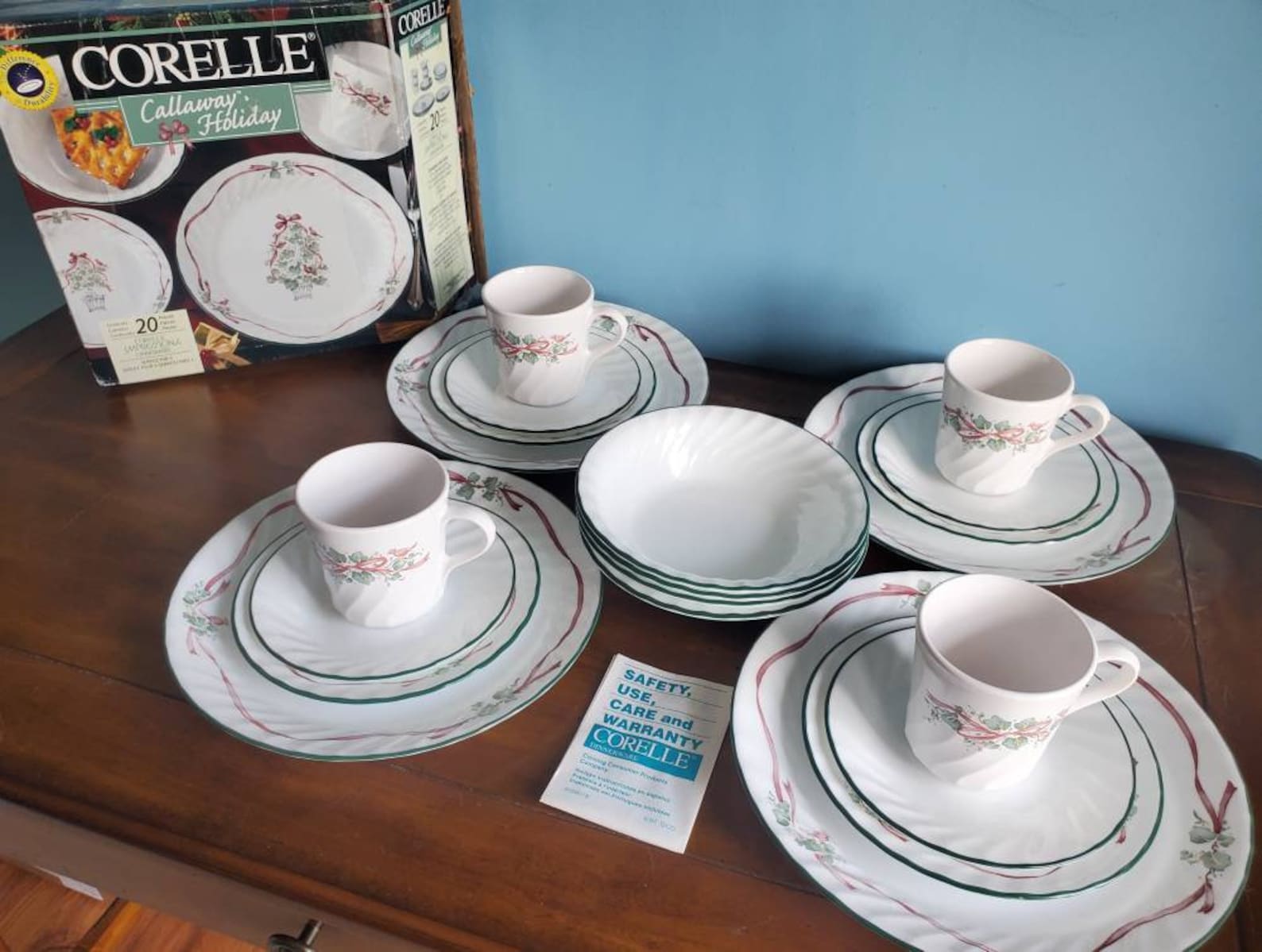 Corelle Callaway Holiday Dinnerware Set in Box Etsy