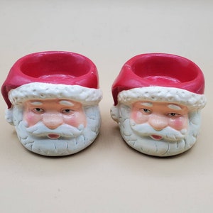 Vintage Santa Candle Holders
