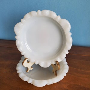 Vintage Milk Glass Ashtray Set Anchor Hocking