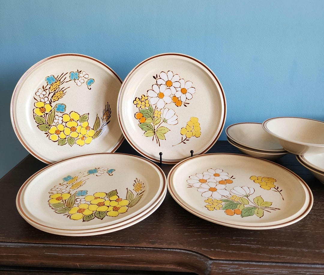 Springtime Dinnerware Vintage Summertime Springtime Floral Expressions Stoneware Dinnerware ...